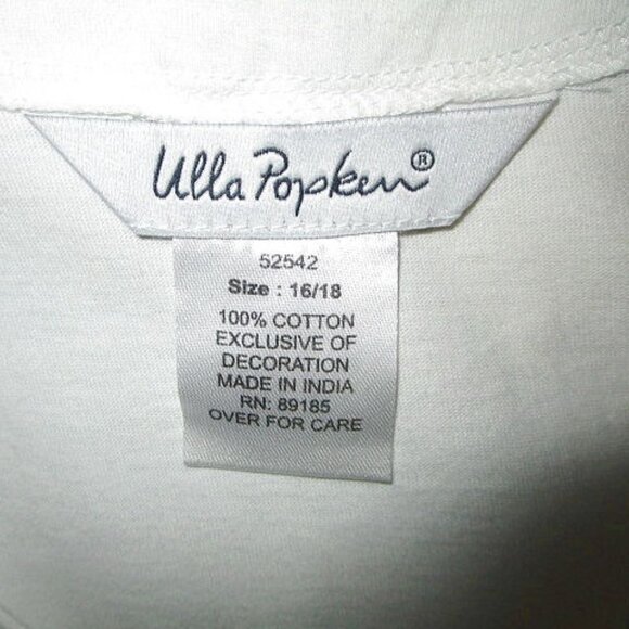 NEW Ulla Popken EMBROIDERED Blouse Size 2X TUNIC Top V-NECK Short Sleeve COTTON - Picture 4 of 7